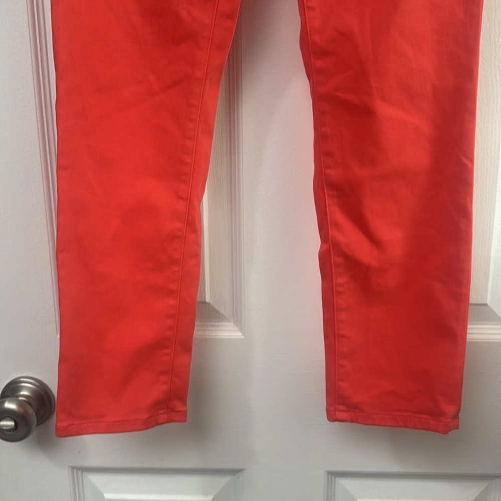 Woman’s AG Adriano Goldschmied Prima Crop Cigarette Leg Jean Coral Salmon 27R - Picture 3 of 10